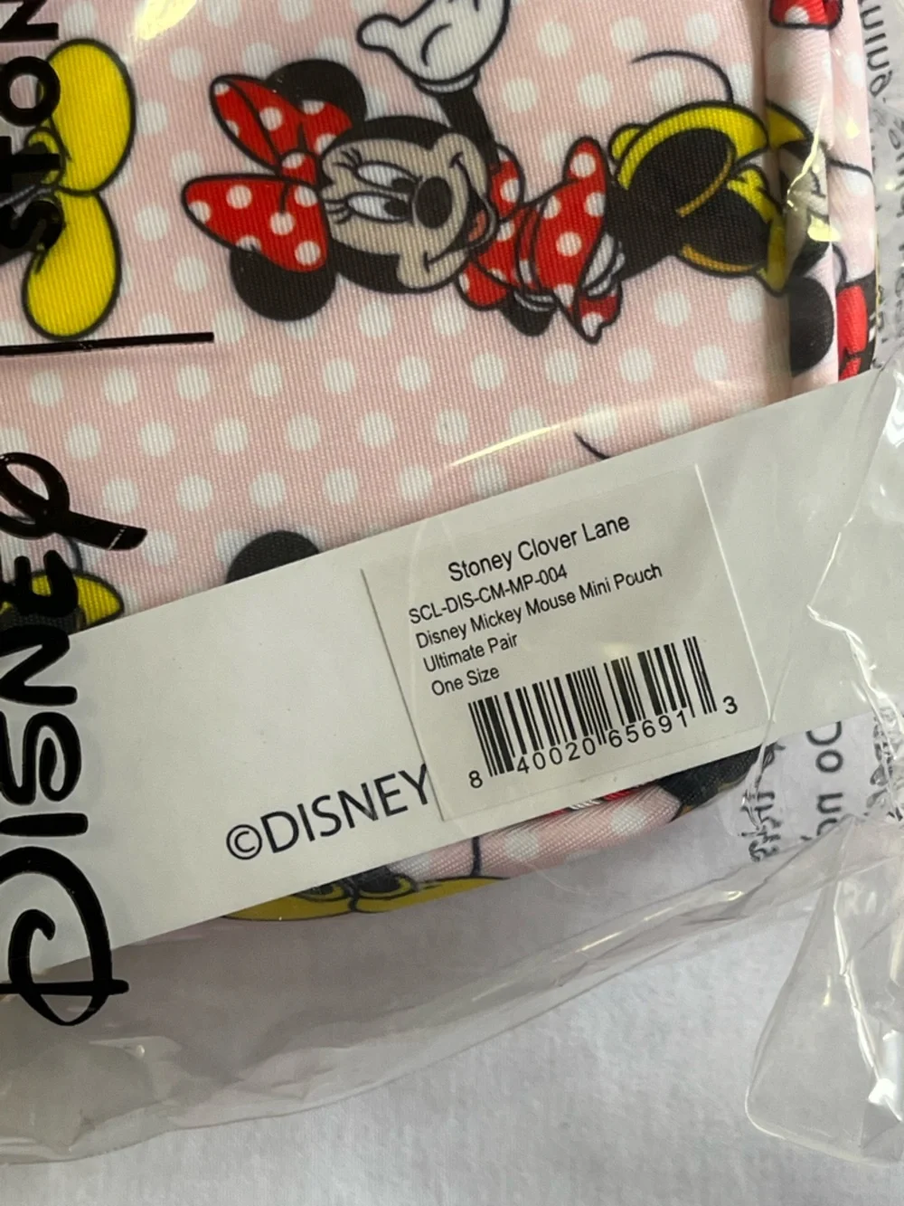 NWT Stoney Clover Lane x Disney: Mickey & Minnie The Ultimate Pair Mini Pouch - Picture 2 of 4